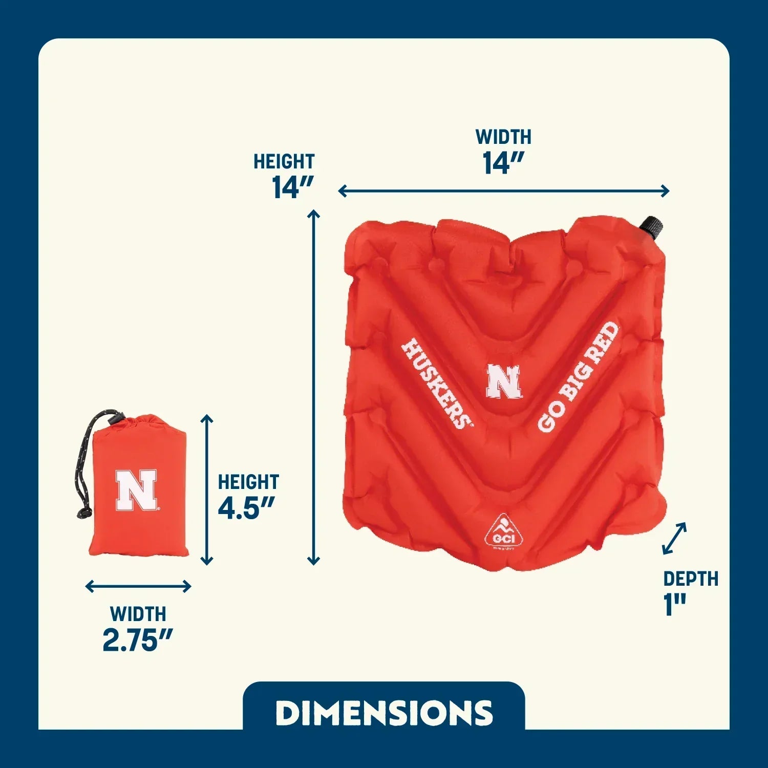College V Seat™ Inflatable Stadium Cushion - Nebraska Cornhuskers - Weekend Pair