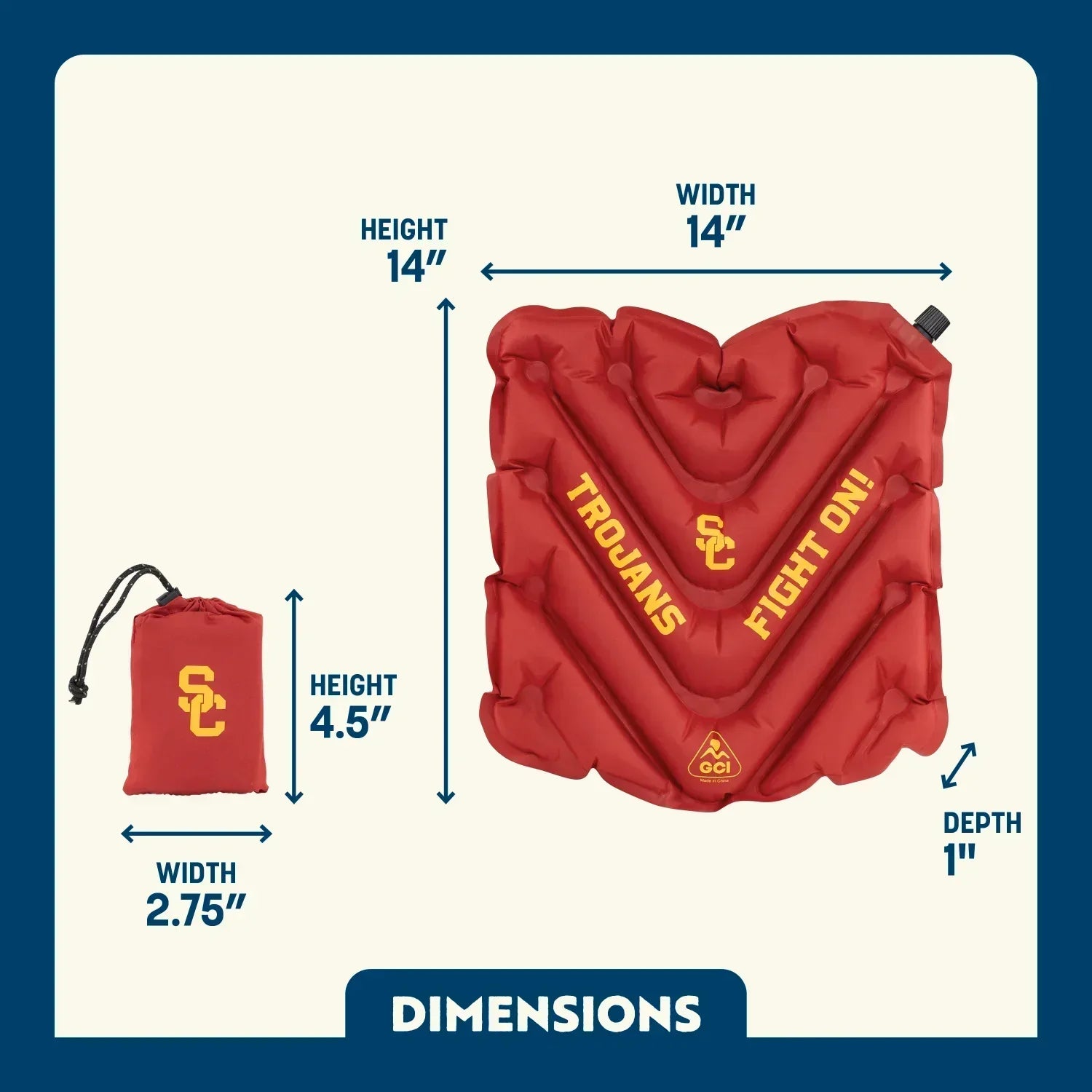 College V Seat™ Inflatable Stadium Cushion - USC Trojans - Travel Edit