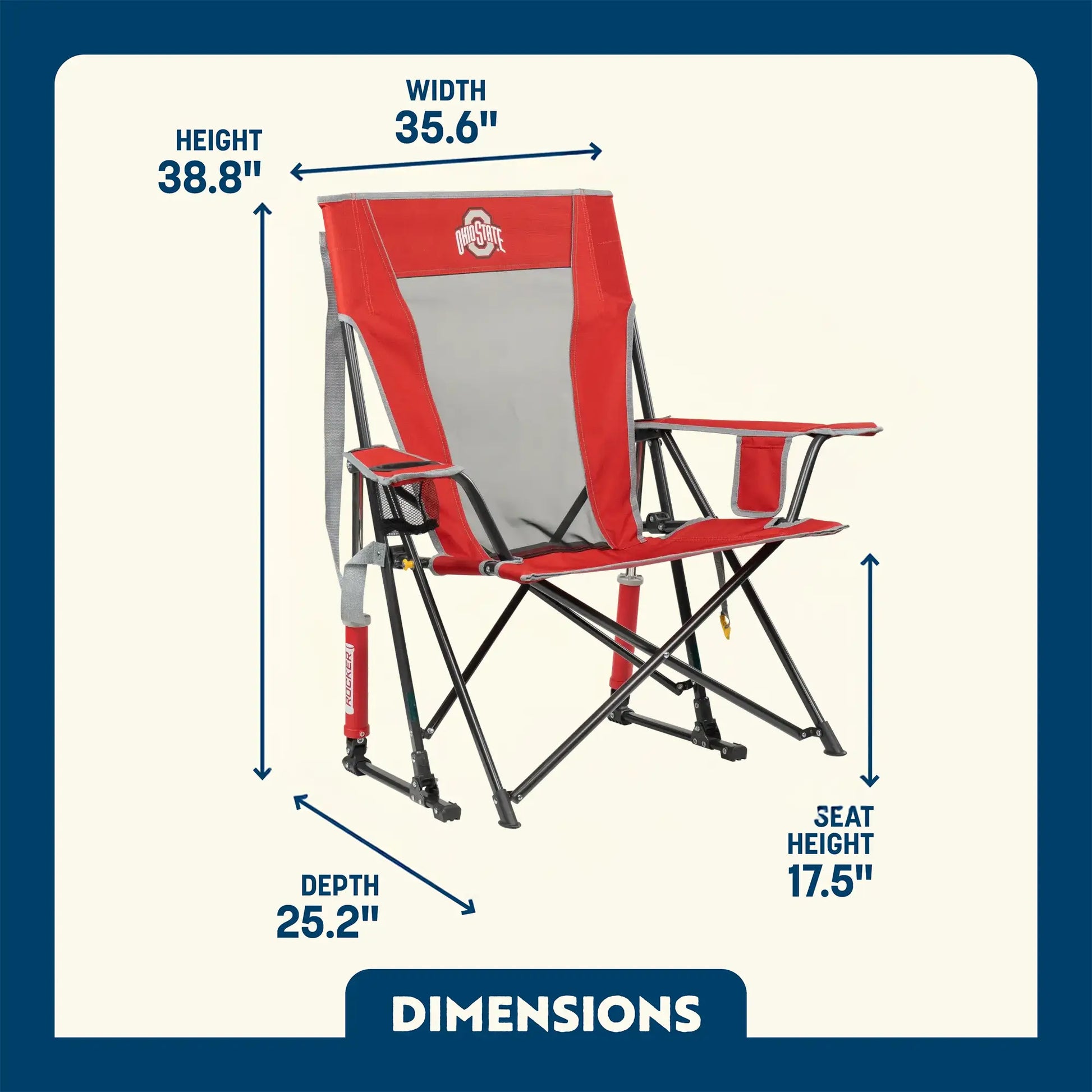College Comfort Pro Rocker™ - Ohio State Buckeyes - Weekend Pair