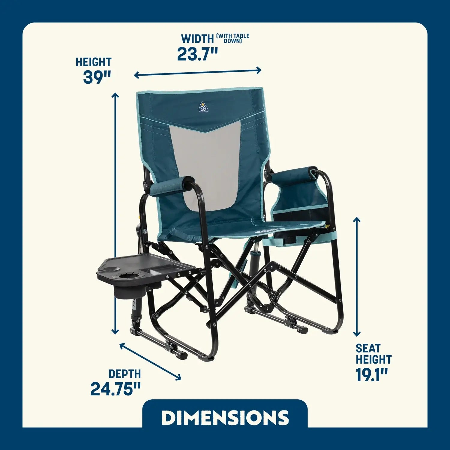 Stowaway Rocker™ with Side Table - Classic Pick